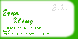 erno kling business card